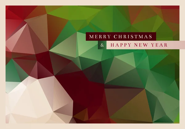 Polygon Christmas Greeting Card — Stock vektor