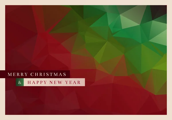 Polygon Christmas Greeting Card — Stock vektor