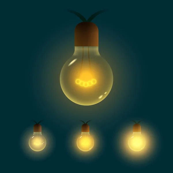 Vectorillustratie van oude gloeilamp collectie. — Stockvector