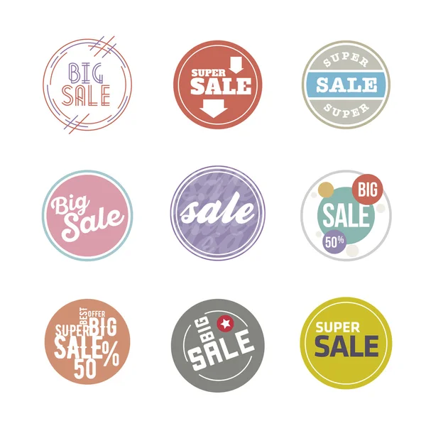 Vector Circle Sale Sticker Set — Stock Vector