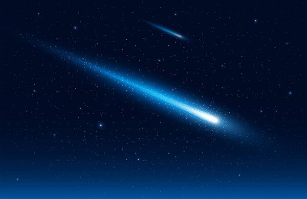 Comets in starry sky