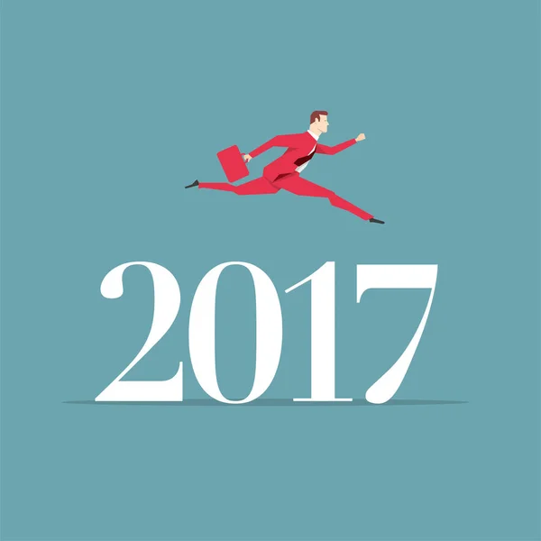 Koncepcja czerwony garnitur biznesmen 2017 — Wektor stockowy