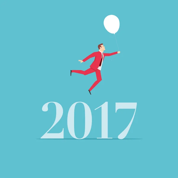 赤スーツのビジネスマン概念 2017 — ストックベクタ