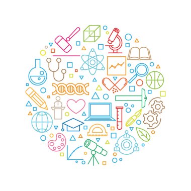 Bilim kavramı satır Icon Set