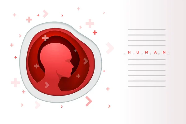 Plantilla de diseño rojo cabeza humana — Vector de stock