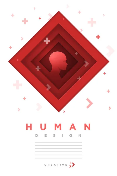 Дизайн концепції людського розуму — стоковий вектор