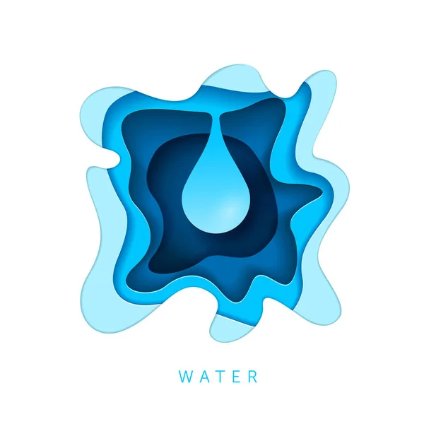 Estilo de arte de papel gota de agua — Vector de stock