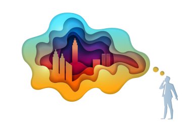 Kağıt el sanatları tarzı iş kavramı illüstrasyon