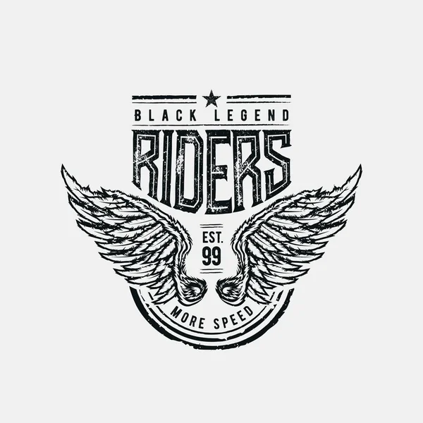 Diseño tipográfico Black Legend Riders — Vector de stock