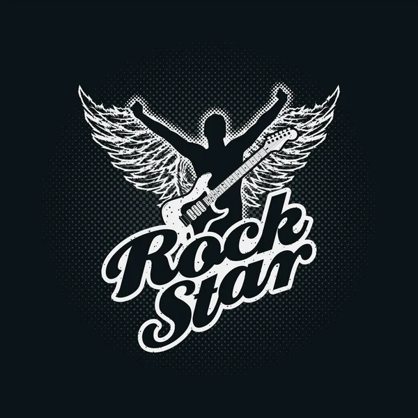 Rock Star typographic design — Stock Vector