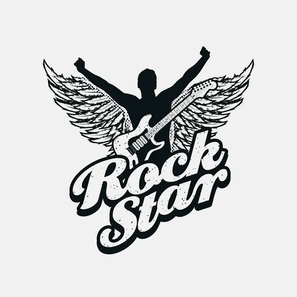 Rockstar typografisches Design — Stockvektor