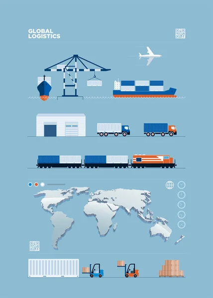 Conceito de transporte global —  Vetores de Stock