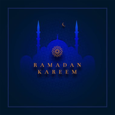Ramazan Kareem için İslam tebrik kartı tasarımı.