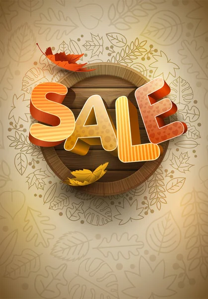 Vector Autumn Sale Poster Design Template — Stock Vector