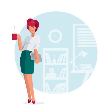 İş kadını ayakta poz ofiste