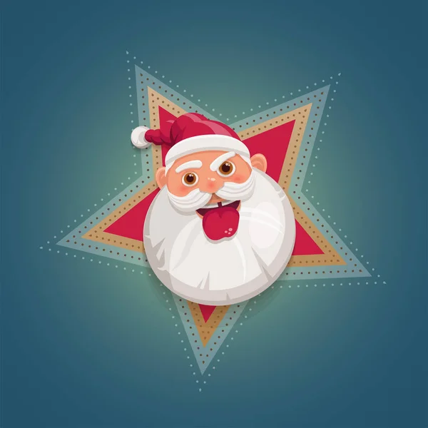 Retrato de Santa Claus de dibujos animados — Vector de stock