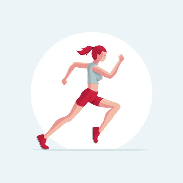 Löpare kvinna vektorillustration — Stock vektor