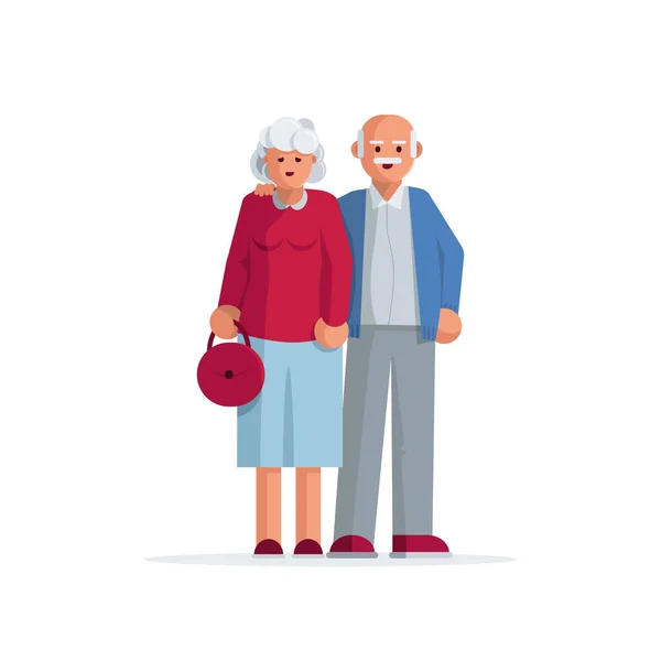 Feliz pareja de ancianos juntos — Vector de stock