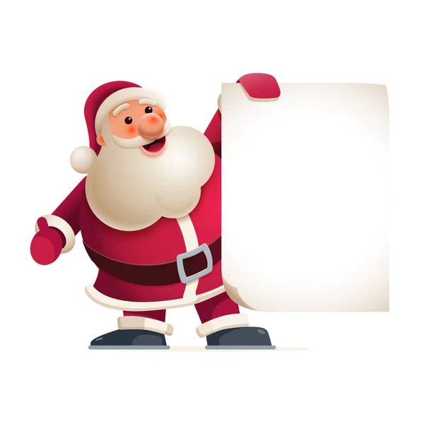Weihnachtsmann zeigt Banner — Stockvektor