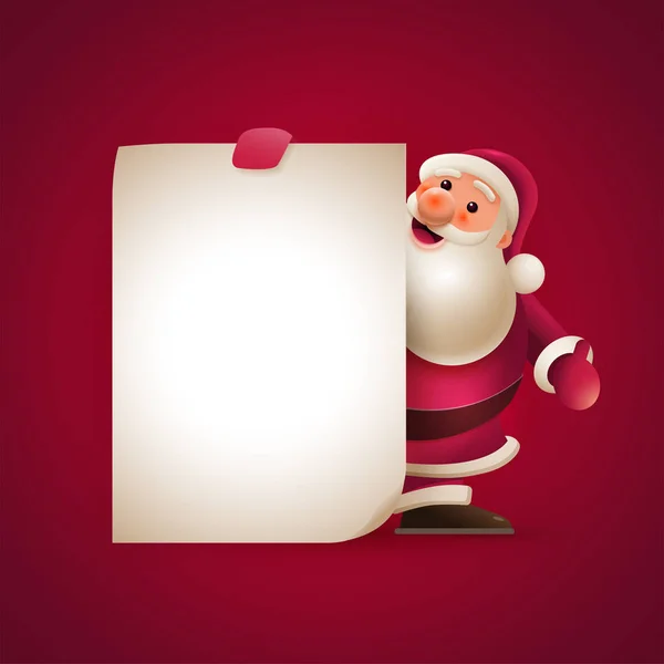 Weihnachtsmann zeigt Banner — Stockvektor