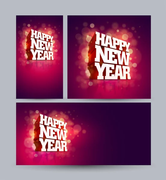 Vector 3D Happy New Year design collection — Stock Vector