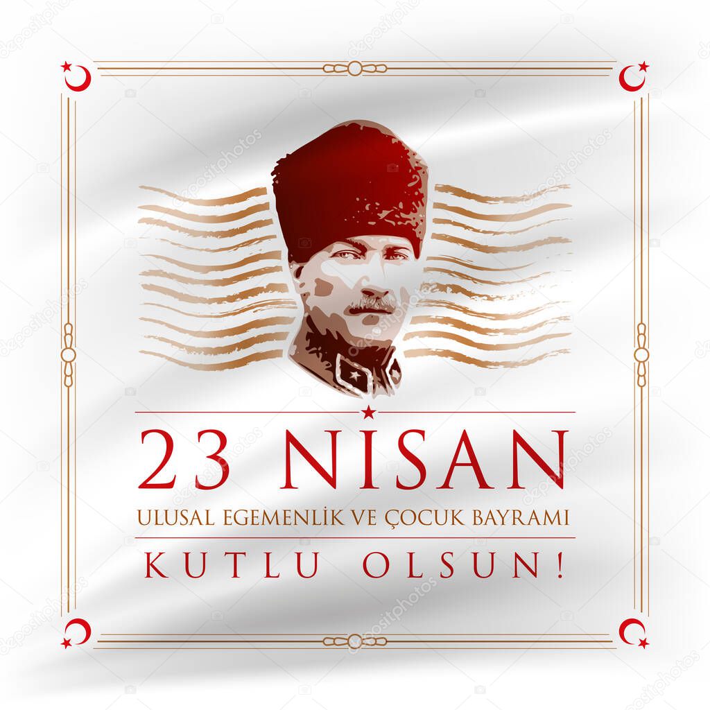 Vector illustration of the 23 Nisan Cocuk Bayrami, April 23 Turkish National Sovereignty and Children's Day, design template for the Turkish holiday.