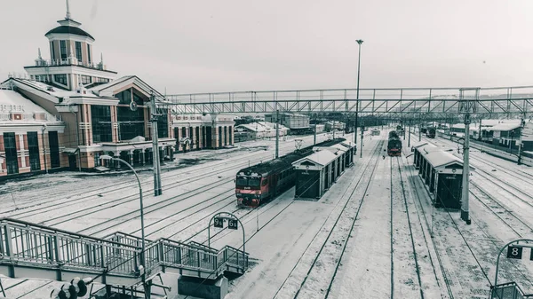 Stehende Züge Bahnhof — Stockfoto