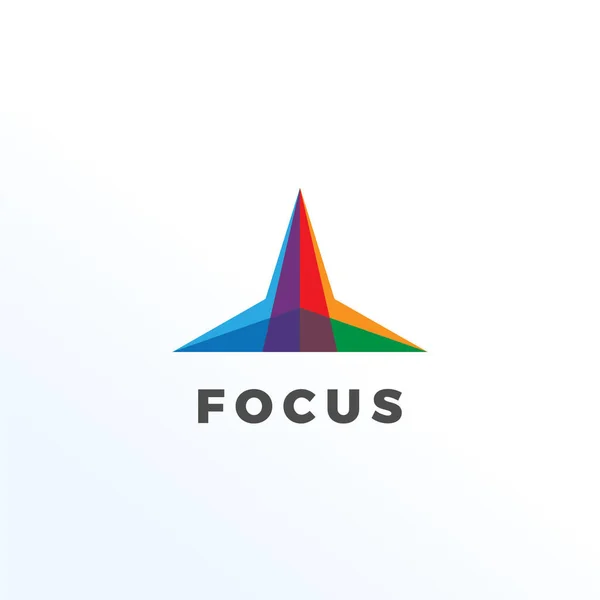 Modelo Logotipo Forma Espectro Foco Abstrato — Vetor de Stock