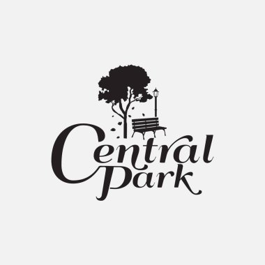 Siyah ve Beyaz Central Park Logo Tasarım Şablonu
