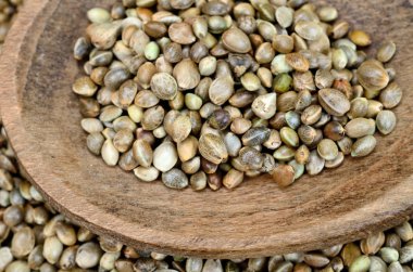 Kenevir tohumu kaşık üzerinde