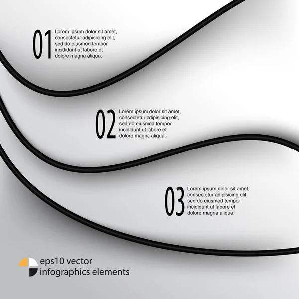 Três estágios de fundo infográficos — Vetor de Stock