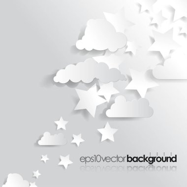 Bulutlar ve yıldız şablonu