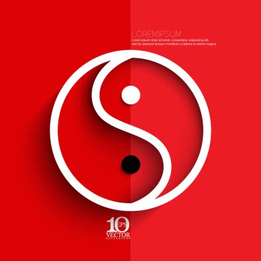 renk şablonu sununuz için kırmızı yin yang ile