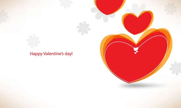Verzerrtes Herz Mit Silhouettenblumen Valentinstag Karte — Stockvektor