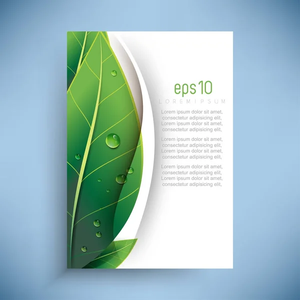 yeşil yaprakları çiğ ile üst üste damla doğa ekoloji arka plan tasarım