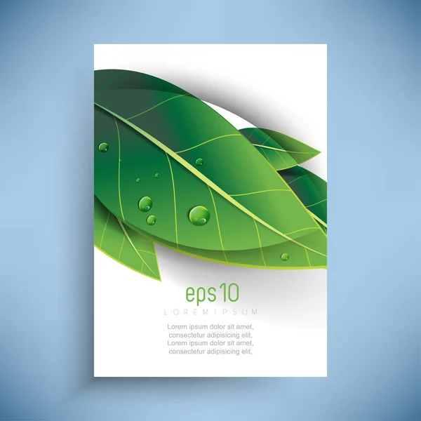 yeşil yaprakları çiğ ile üst üste damla doğa ekoloji arka plan tasarım