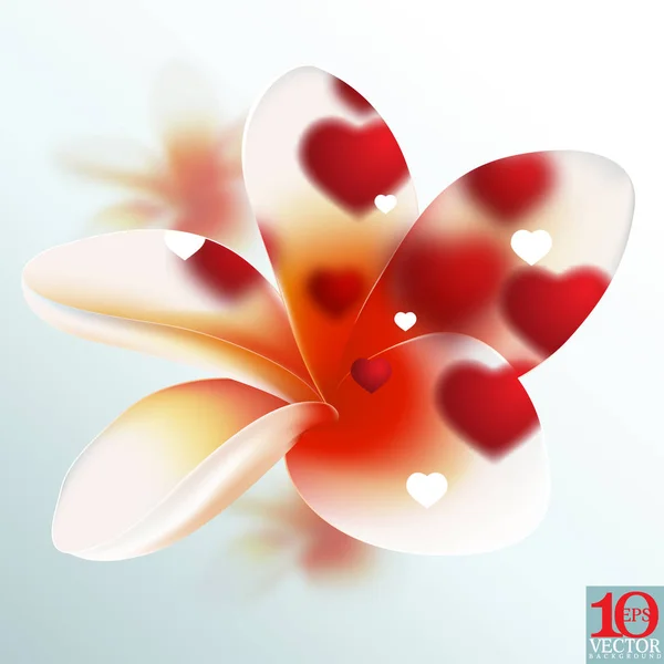 Fleur Fleur Rouge Lumière Déconcentrée Frangipani Fond Floral — Image vectorielle