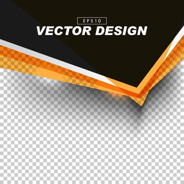 Design Banner Preto Laranja Fundo Cinza Quadriculado — Vetor de Stock