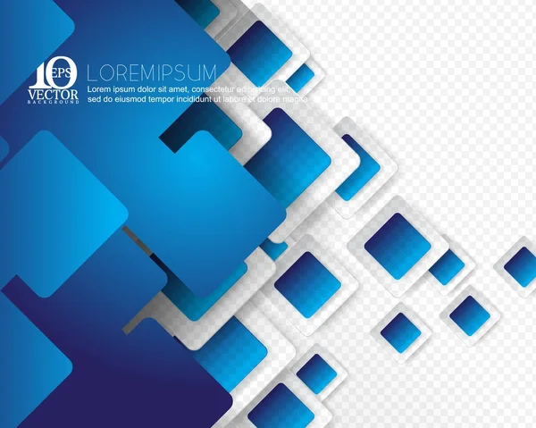 Esquina Redonda Geométrica Cuadrada Superposición Azul Marco Fondo — Vector de stock