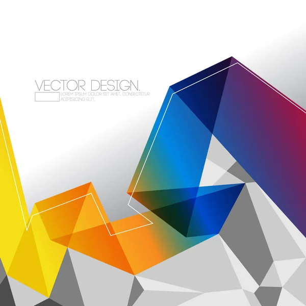 Origami şeffaf çok renkli katlanmış kağıt ve çokgen öğeler kurumsal tasarım ilham