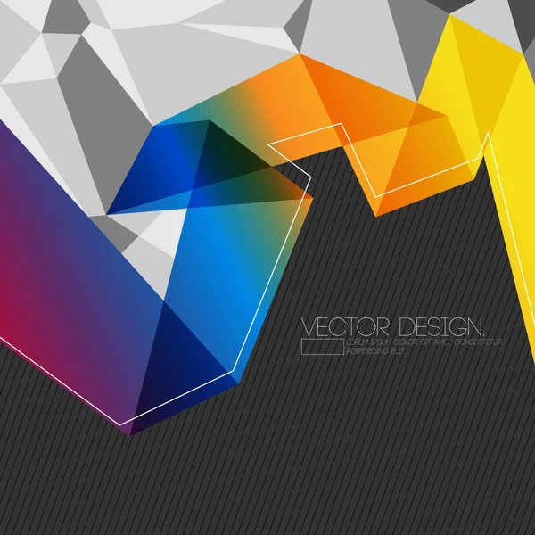 Origami şeffaf çok renkli katlanmış kağıt ve çokgen öğeler kurumsal tasarım ilham