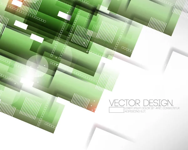 Superposición Verde Transparente Rectángulo Formas Moderno Diseño Corporativo — Vector de stock