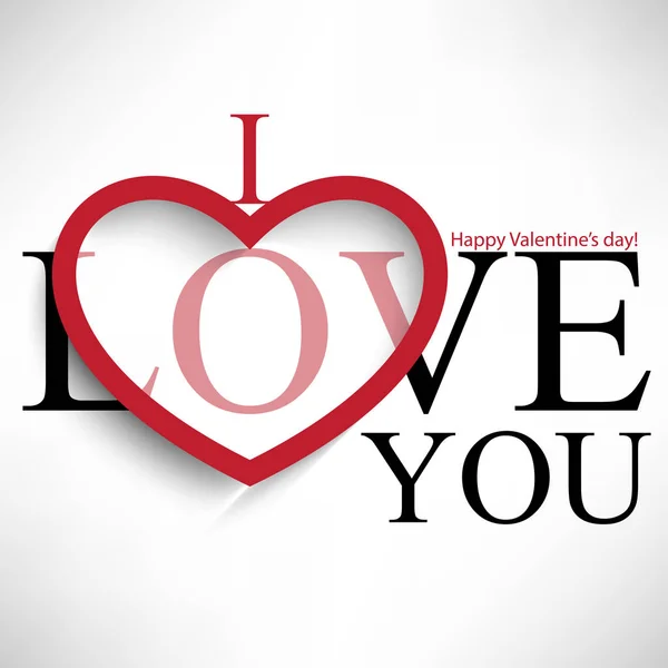 Typography Love You Valentine Day Message — стоковый вектор