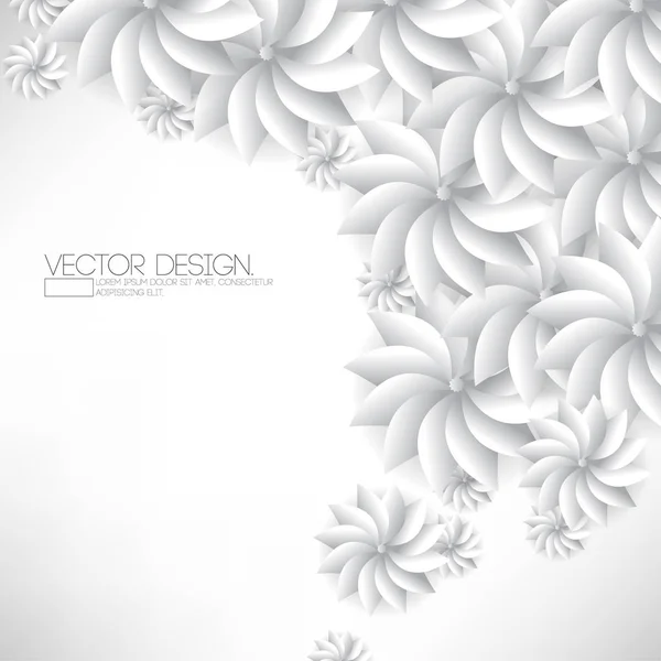 Chevauchement Blanc Chrome Fleur Pétales Éléments Illustration Fond — Image vectorielle