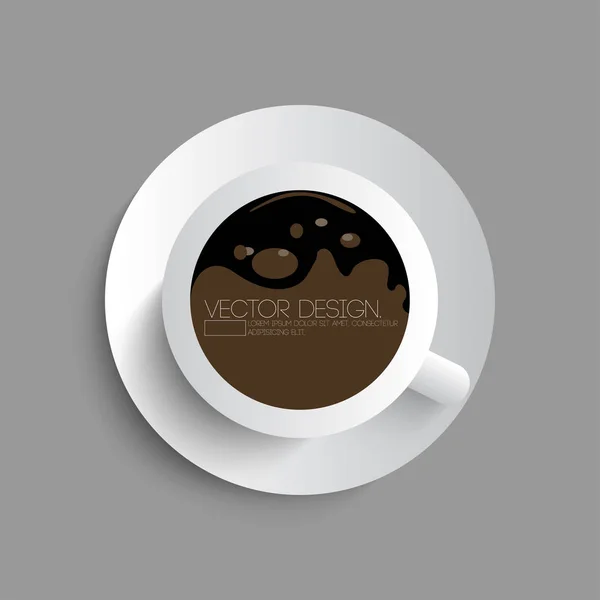 Tasse Café Tasse Blanche Sur Fond Gris — Image vectorielle