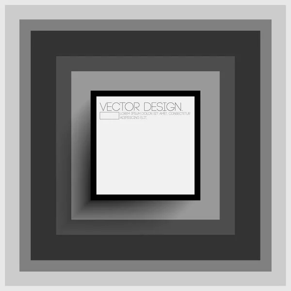 重叠正方形平黑白设计 — 图库矢量图片