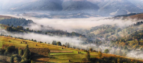 Niebla mañana de otoño —  Fotos de Stock