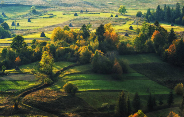 Autumn evening, Carpathian village