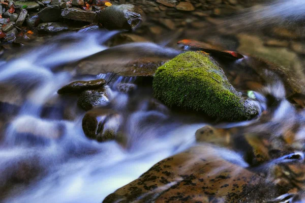 Осенний Водопад Живописный Ручей Карпатах — стоковое фото