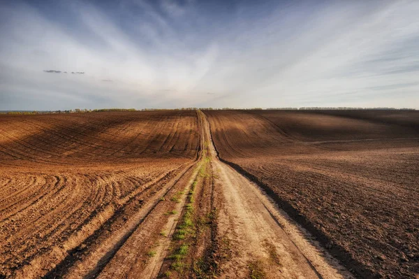 Kopcovité Oblasti Malebné Nebe Nad Polem Kopcovitý — Stock fotografie